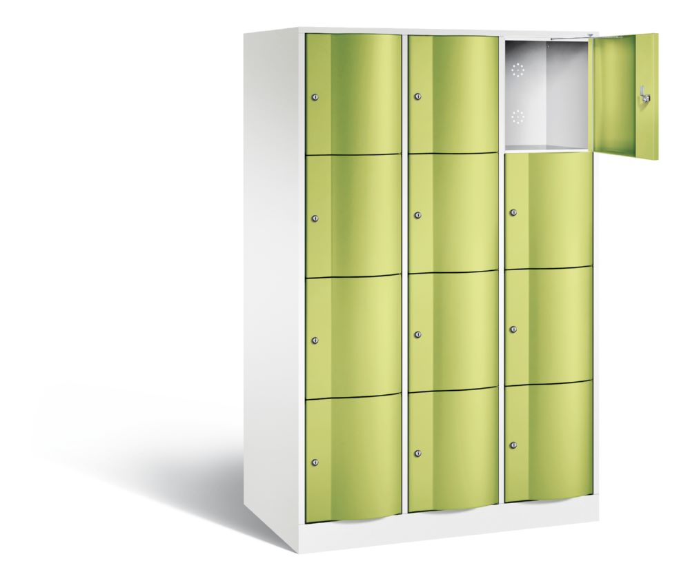 Produktbild C+P XL Schließfachschrank Resisto 12 Fächer 1950 x 1148 x 640 mm weiß viridingrün bild 2