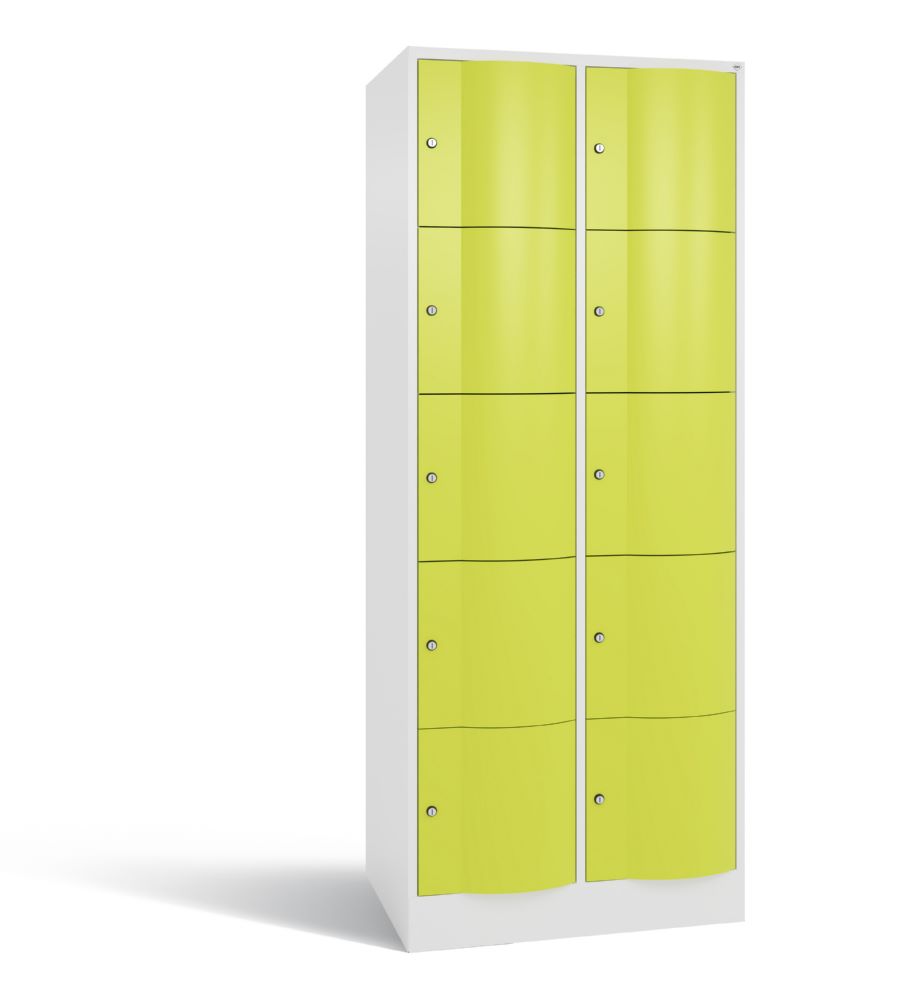 Produktbild C+P XL Schließfachschrank Resisto 10 Fächer 1950 x 772 x 640 mm weiß viridingrün