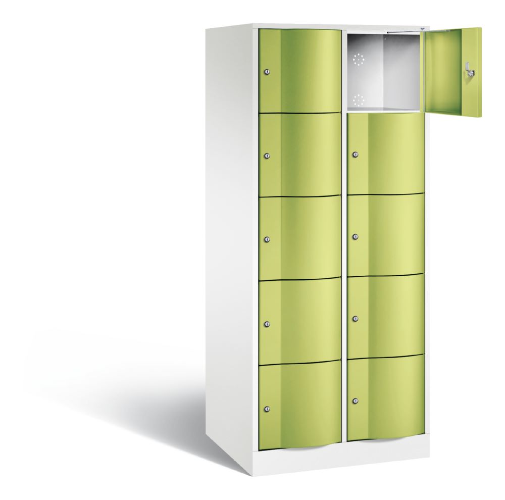 Produktbild C+P XL Schließfachschrank Resisto 10 Fächer 1950 x 772 x 640 mm weiß viridingrün bild 2