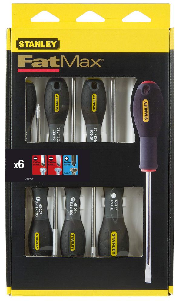 Produktbild Stanley FATMAX Schraubendreher Set FatMax 6-tlg, Schl./PZ