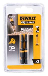Produktbild DeWALT Torsion Bit schlagf. T25 50mm 2Stk