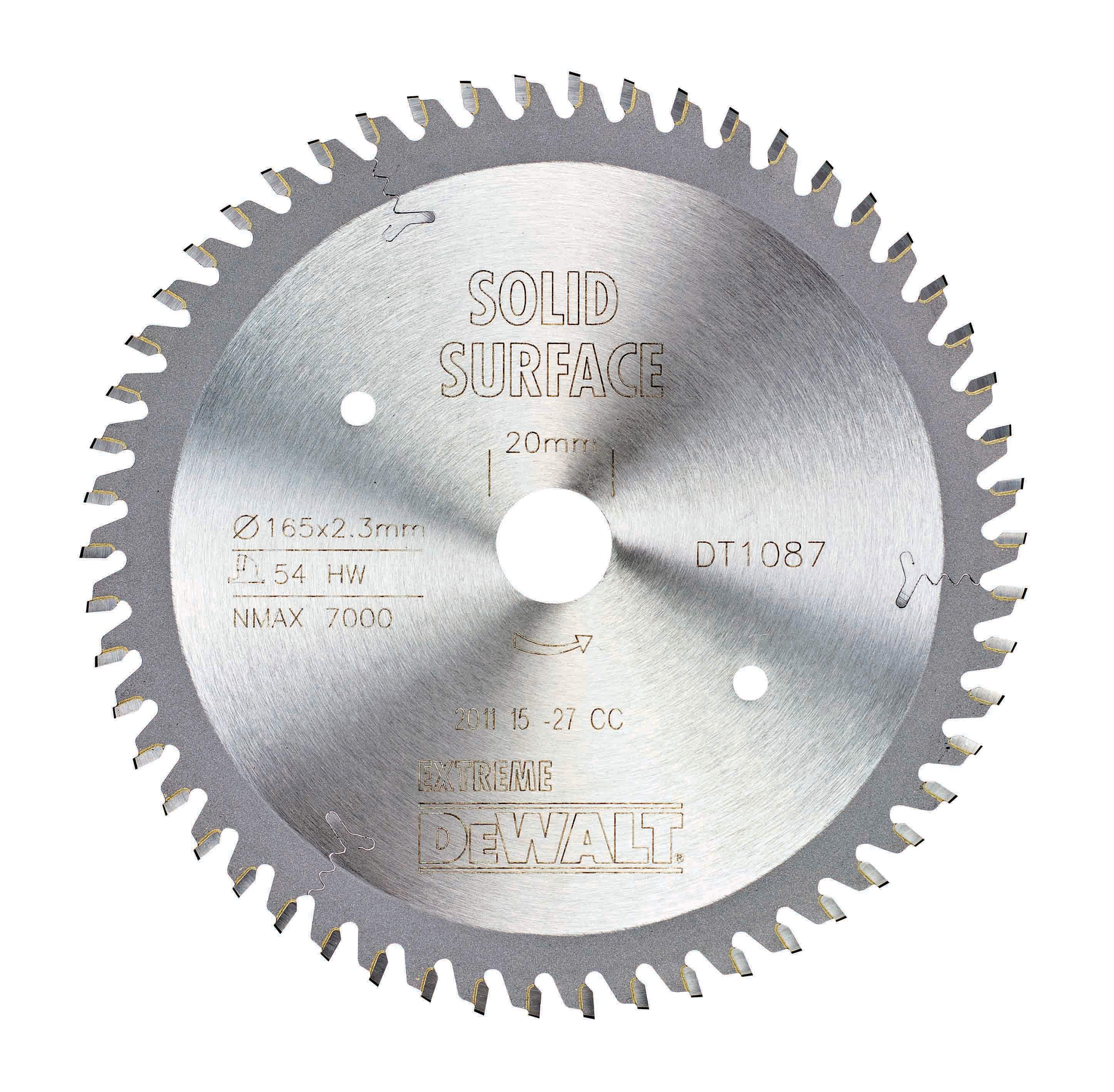 Produktbild DeWALT Kreissägeblatt für Handkreissägen 165/20mm 54TFZ