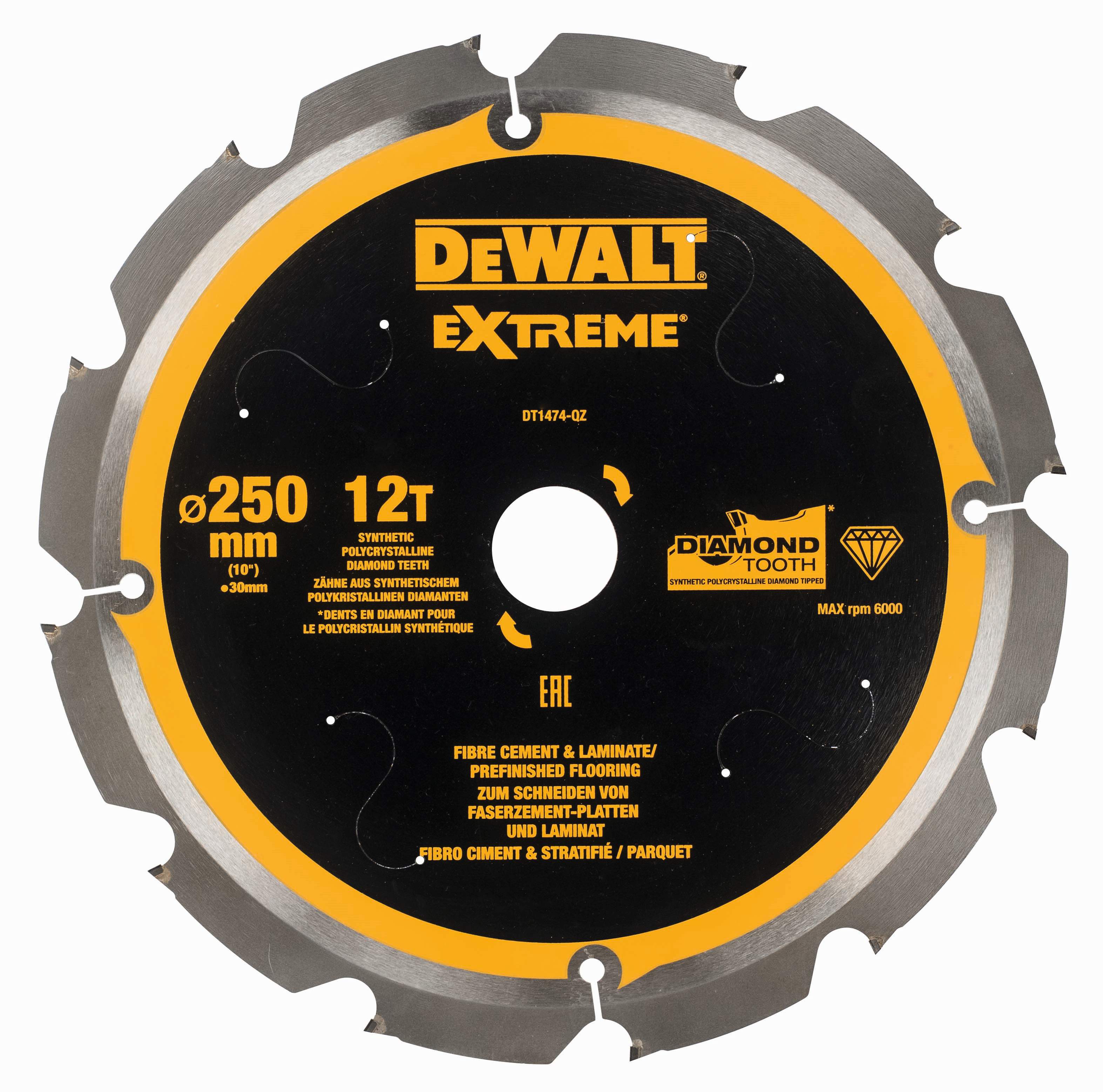 Produktbild DeWALT Kreissägeblatt PCD 250/30mm 12Z