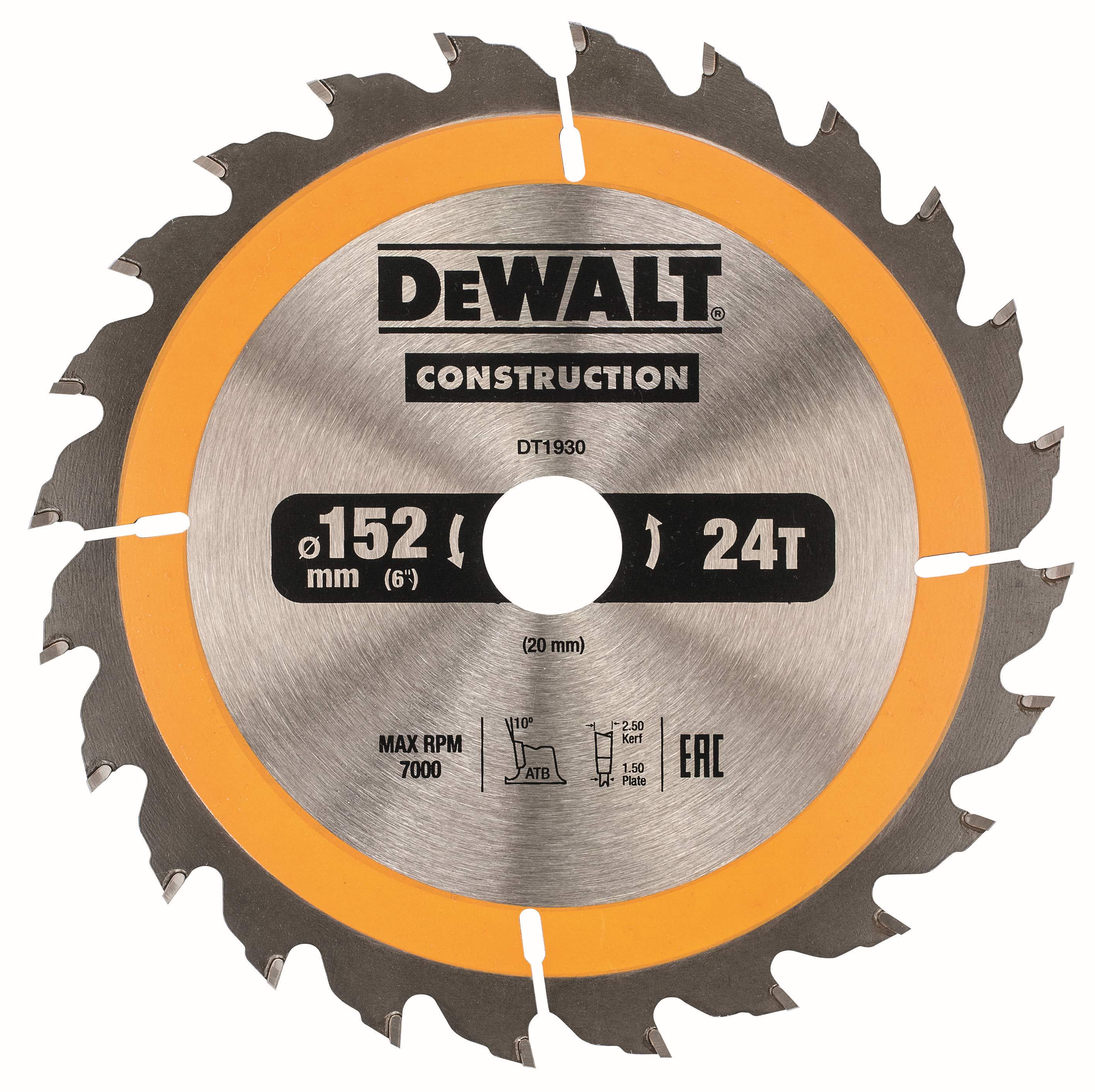 Produktbild DeWALT Kreissägeblatt für Handkreissägen 152/20mm 24WZ