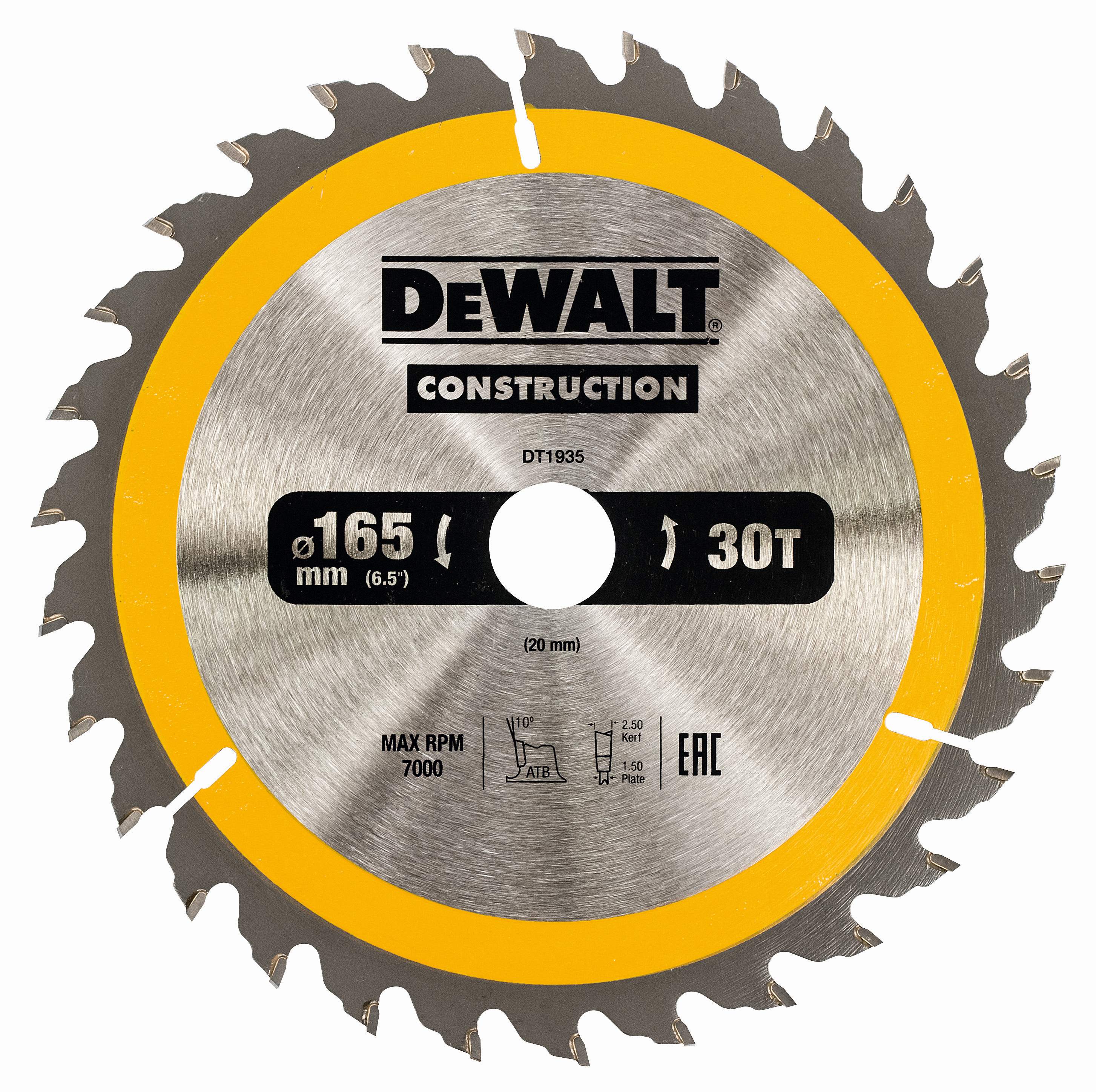 Produktbild DeWALT Kreissägeblatt für Handkreissägen 165/20mm 30WZ