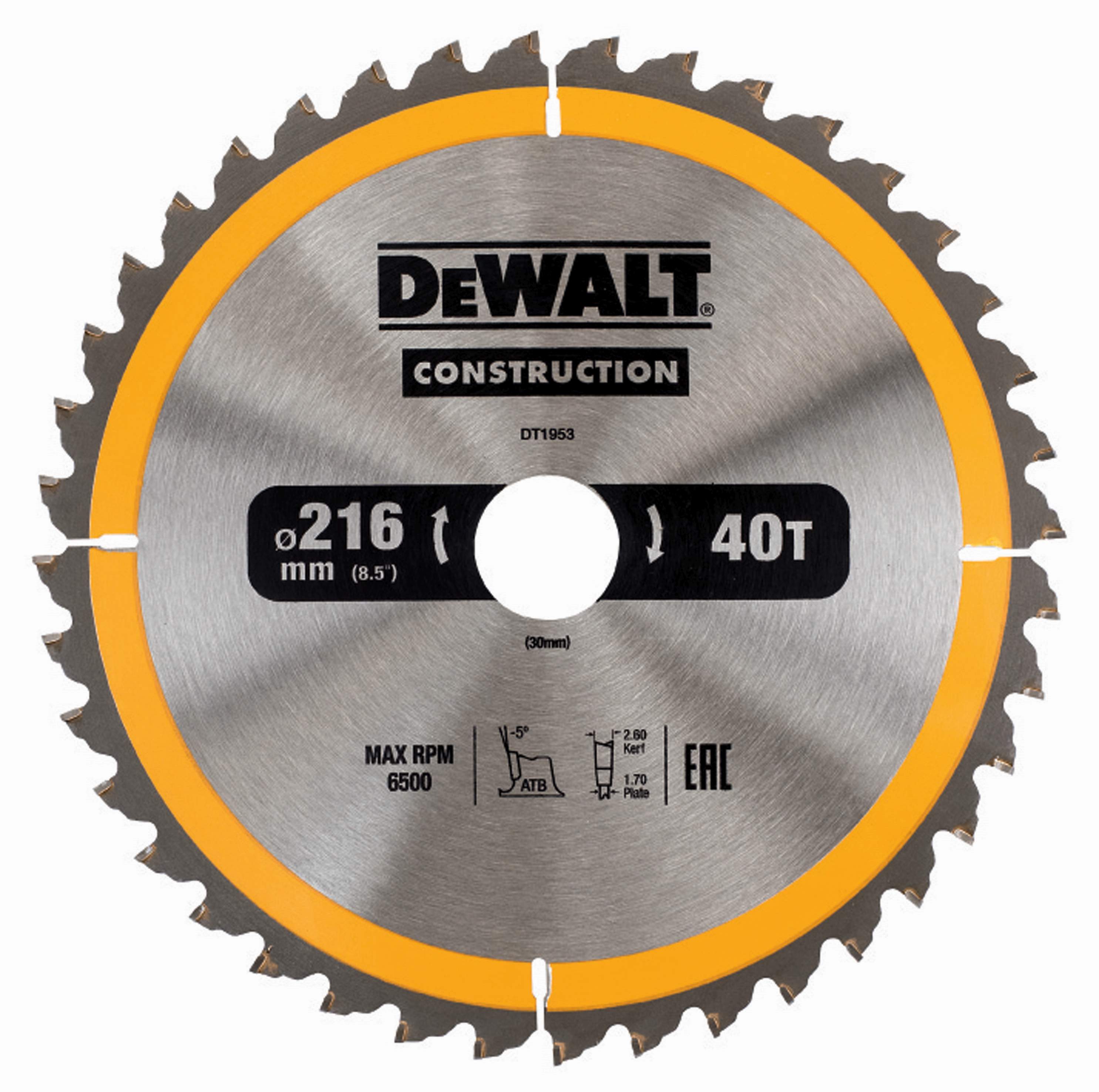Produktbild DeWALT Kreissägeblatt für stationäre Sägen 216/30mm 40WZ