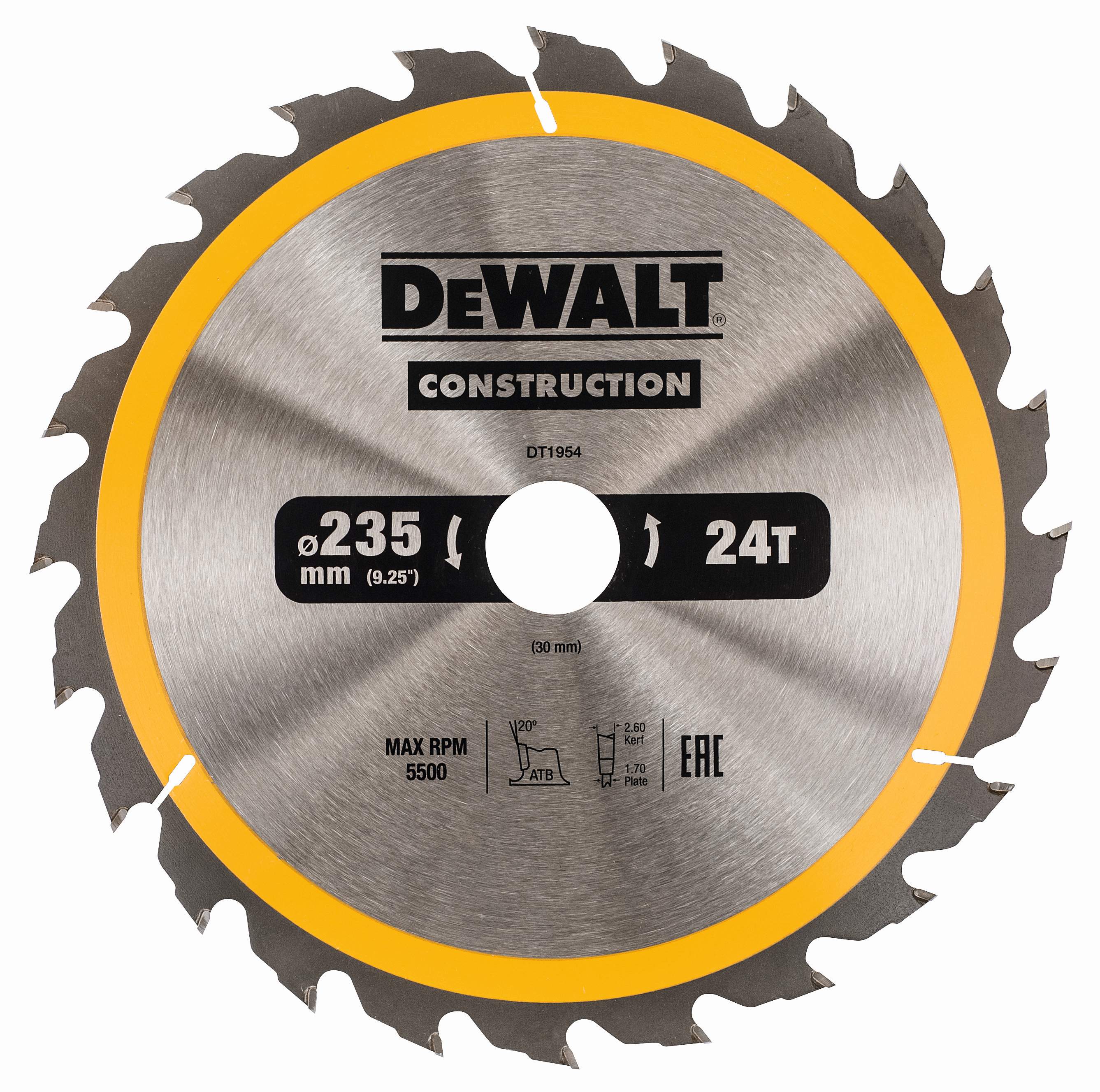 Produktbild DeWALT Kreissägeblatt für stationäre Maschinen 235/30mm 24WZ