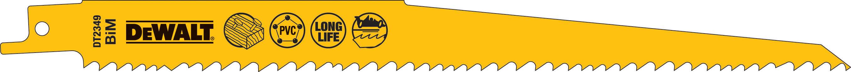 Produktbild DeWALT Säbelsägeblatt BIM Holz 228mm 5Stk