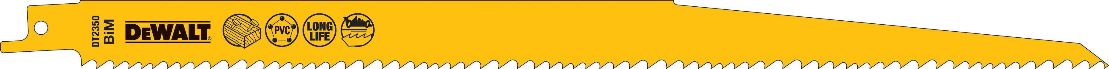 Produktbild DeWALT Säbelsägeblatt BIM Holz 305mm 5Stk