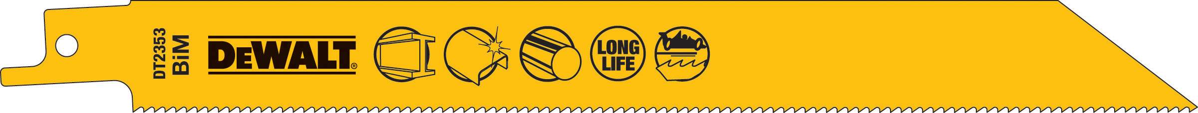 Produktbild DeWALT Säbelsägeblatt BIM Metall 203 x 1.8mm 5 Stück