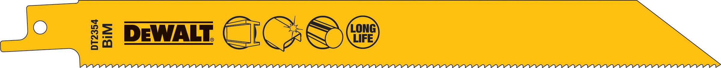 Produktbild DeWALT Säbelsägeblatt BIM Metall 203 x 1.4mm 5 Stück