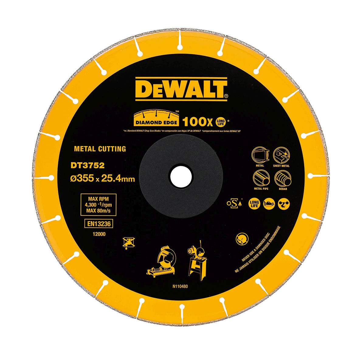 Produktbild DeWALT Diamanttrennscheibe Metall 355x25,4mm