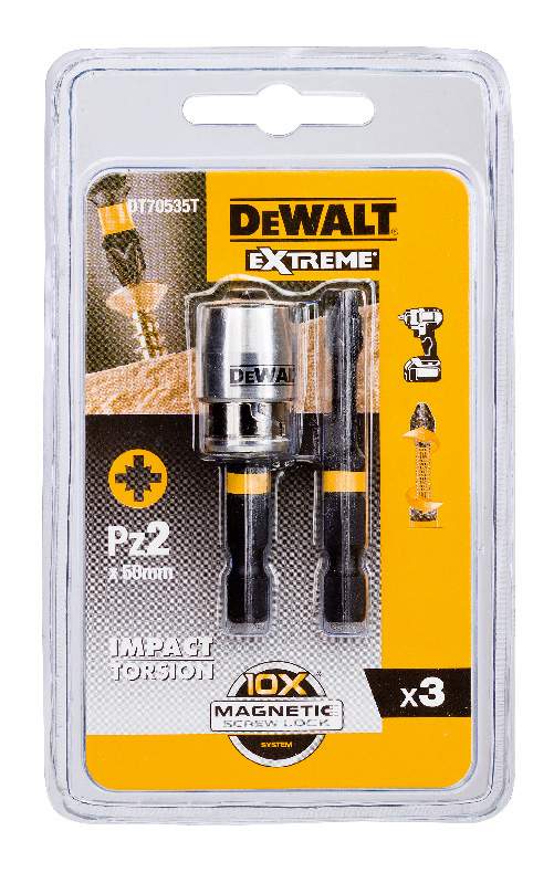 Produktbild DeWALT Bit-Set 3-tlg. schlagf. Pz2 50mm