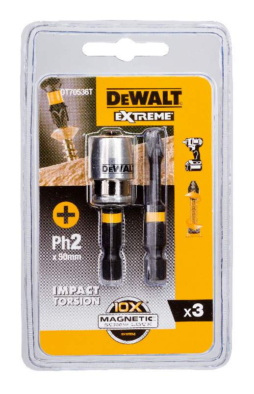 Produktbild DeWALT Bit-Set 3-tlg. schlagf. Ph2 50mm