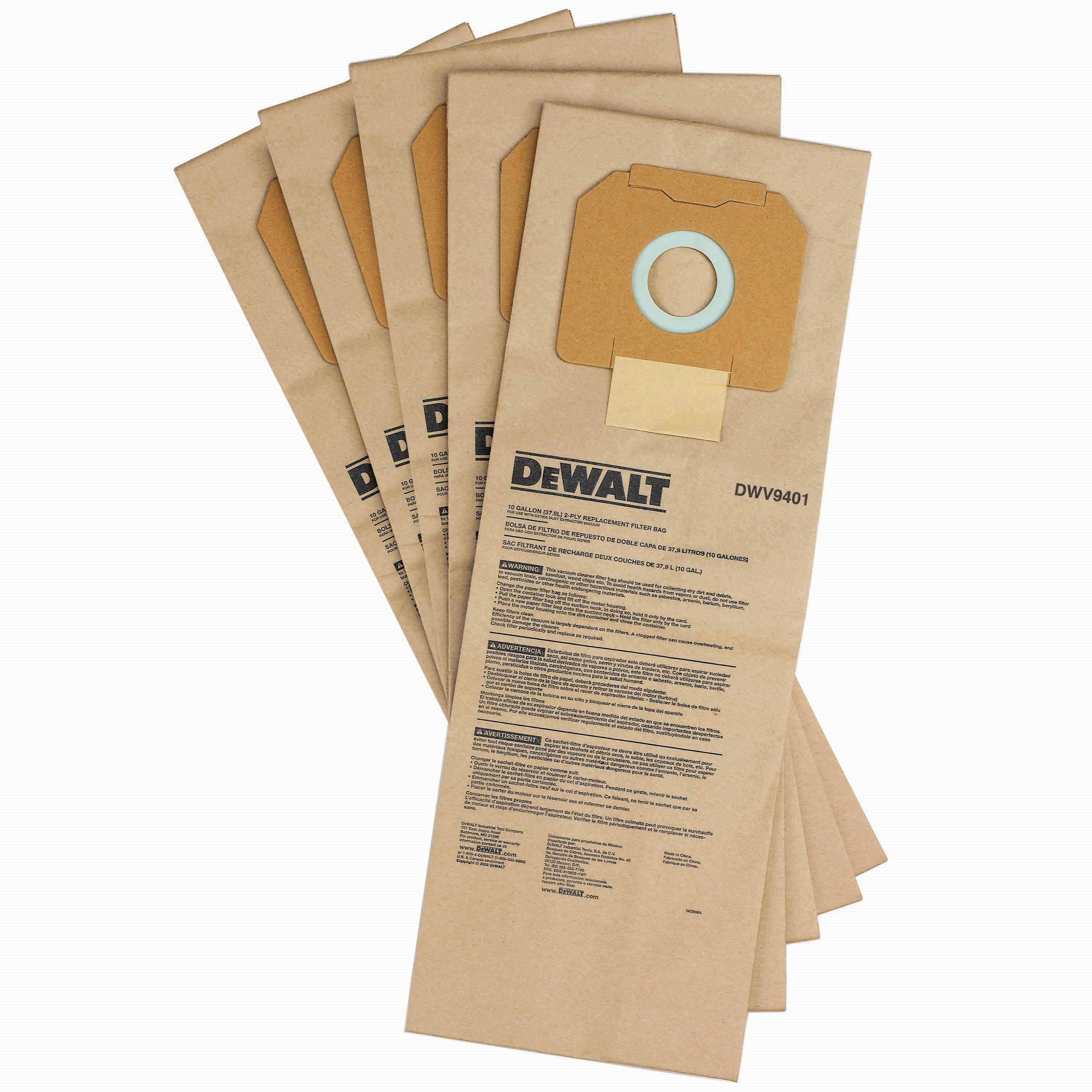 Produktbild DeWALT Papier-Staubbeutel (5 St.) DWV902M/L