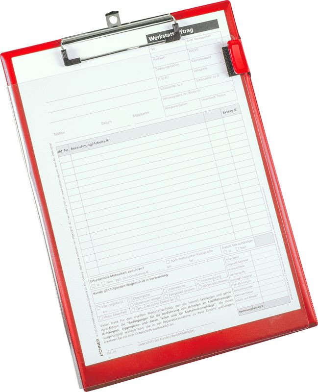 Produktbild Eichner Auftragstasche Easy Open mit Blockklammer Rot