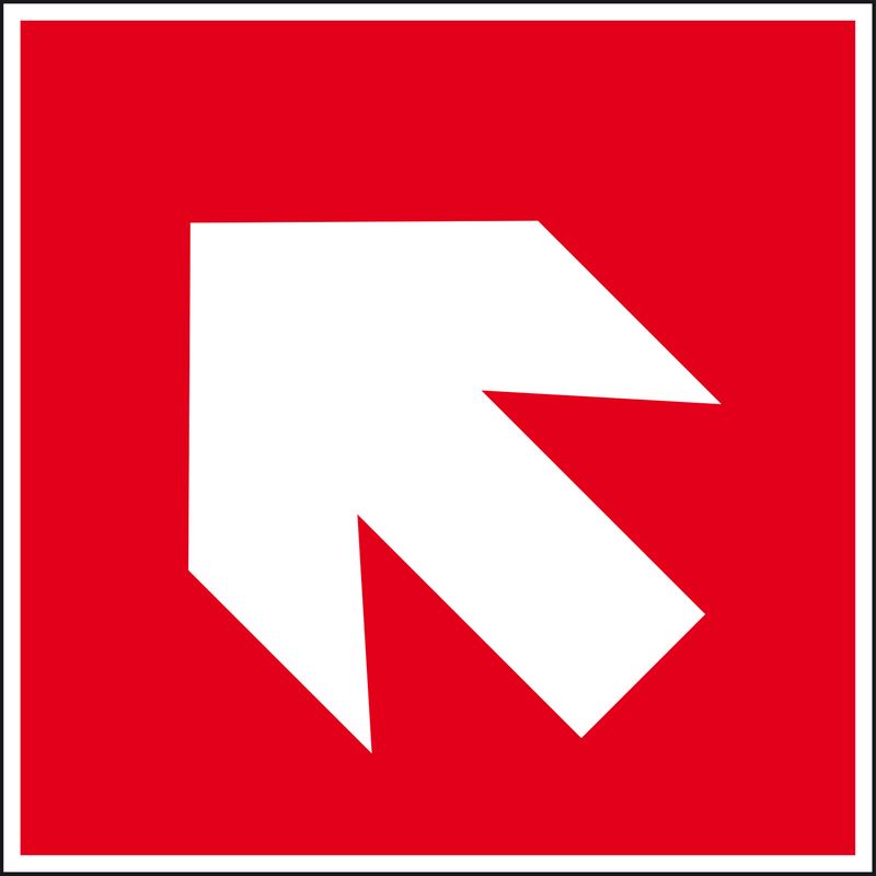 Produktbild Eichner Brandschutzschild Richtungsangabe schräg aufwärts/abwärts Aluminium 15 x 15 cm