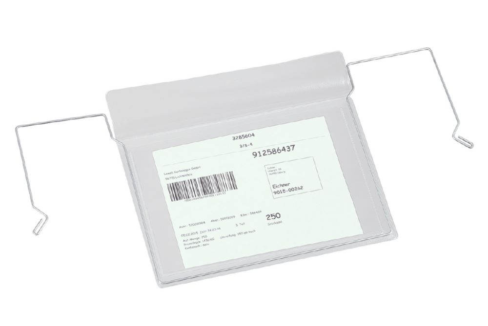 Produktbild Eichner Drahtbügel Sichttasche mit Klappe 195 x 185 mm DIN A6