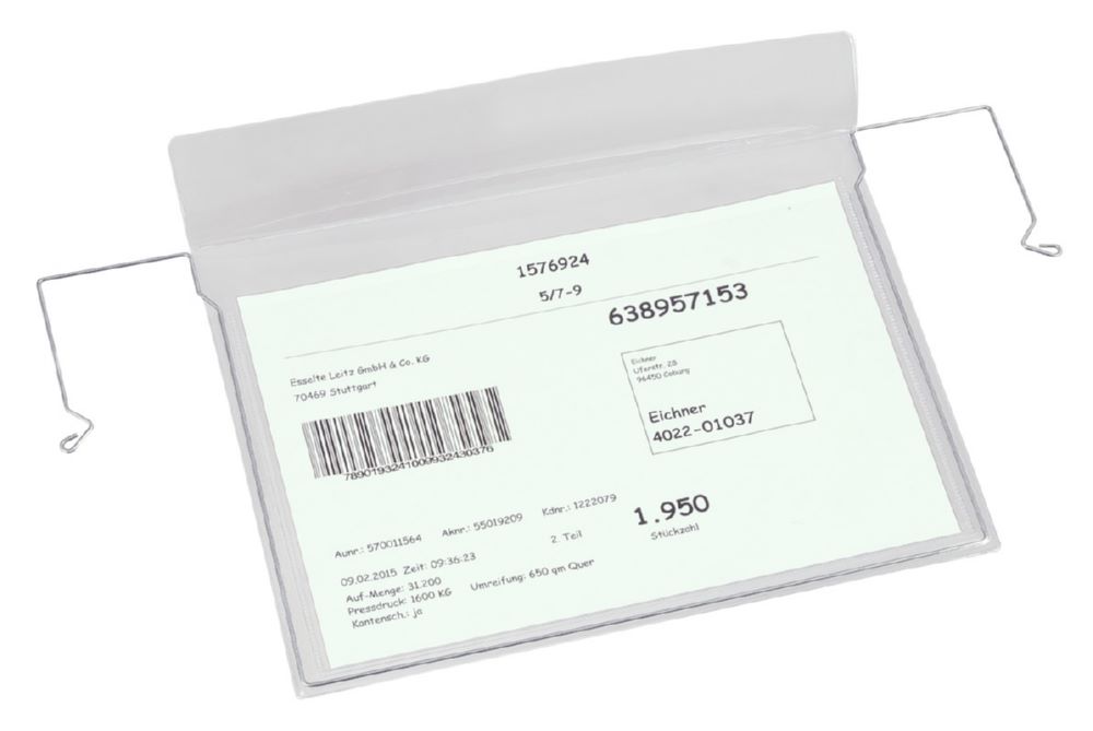Produktbild Eichner Drahtbügel Sichttasche mit Klappe 330 x 325 mm DIN A4