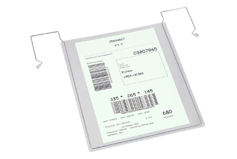 Produktbild Eichner Drahtbügel Sichttasche ohne Klappe 280 x 325 mm DIN A4