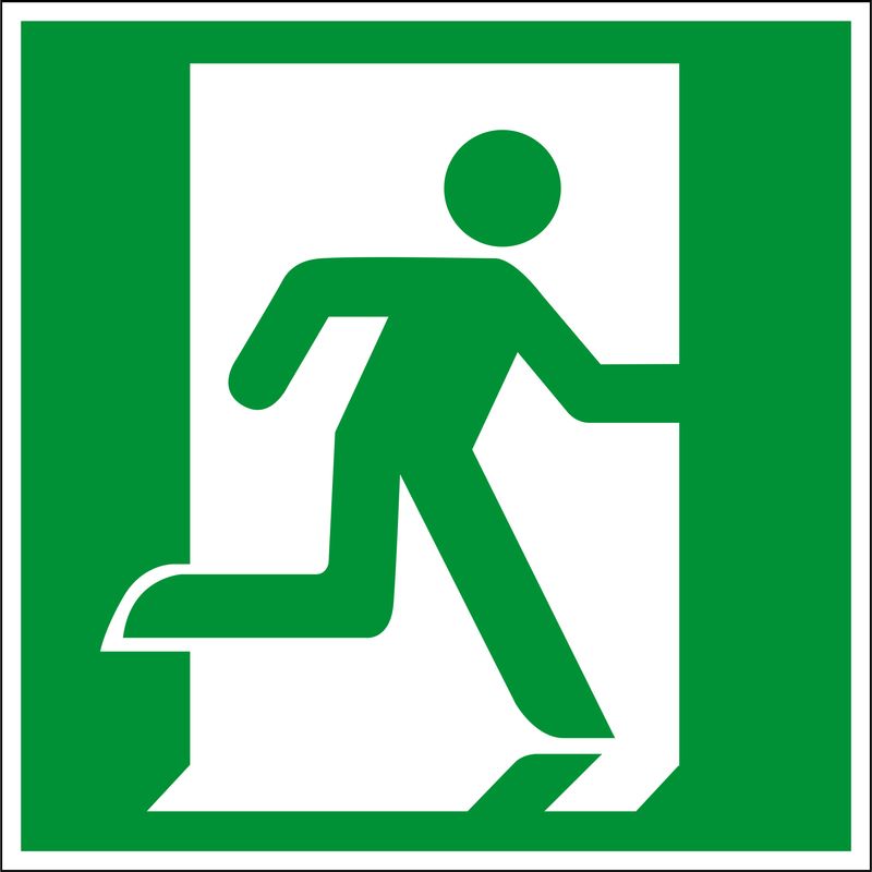 Produktbild Eichner Fluchtwegsschild Fluchtweg Notausgang PVC Folie 15 x 15 cm