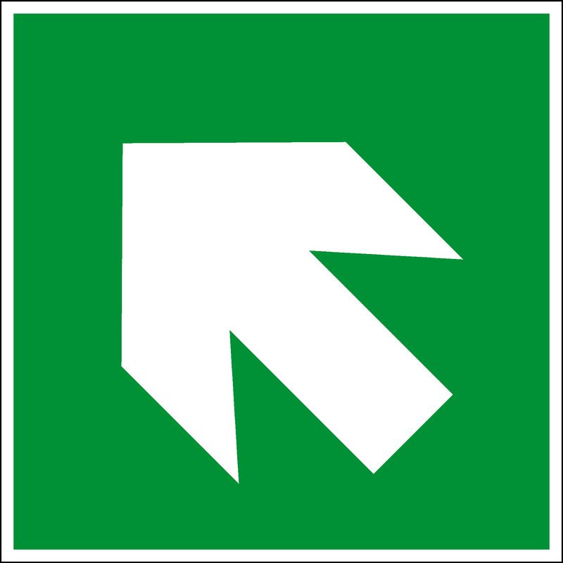 Produktbild Eichner Fluchtwegsschild Richtungsangabe schräg aufwärts/abwärts 20 x 20 cm PVC