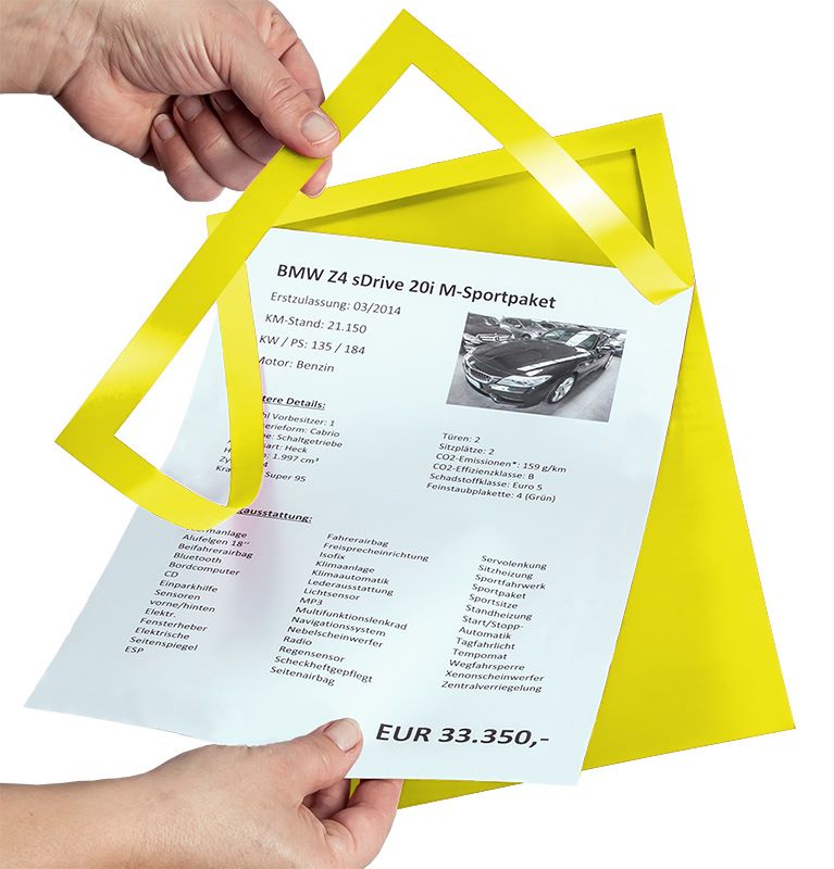 Produktbild Eichner Folien Passepartout Gelb