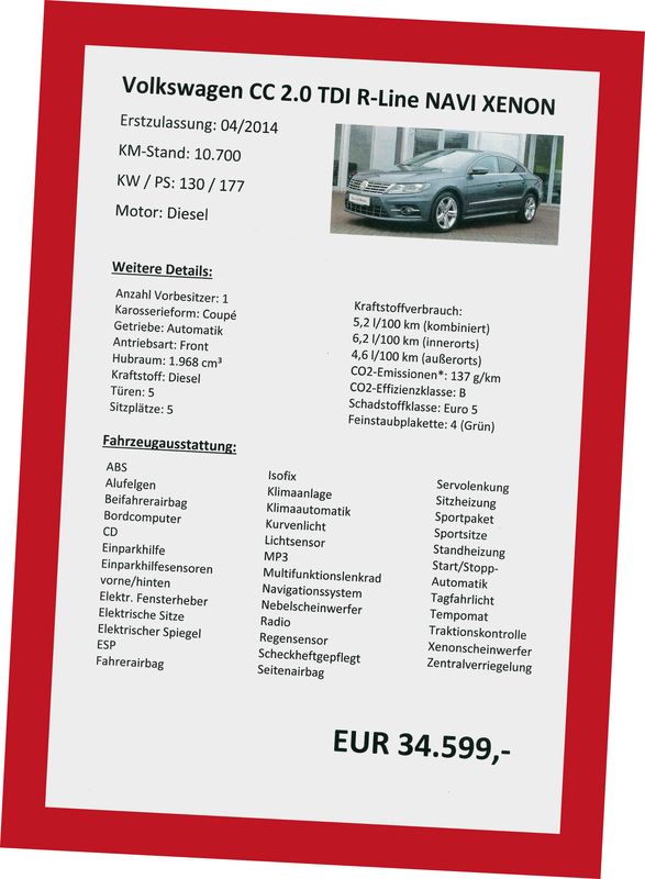 Produktbild Eichner Hafttasche DIN A4 Rot