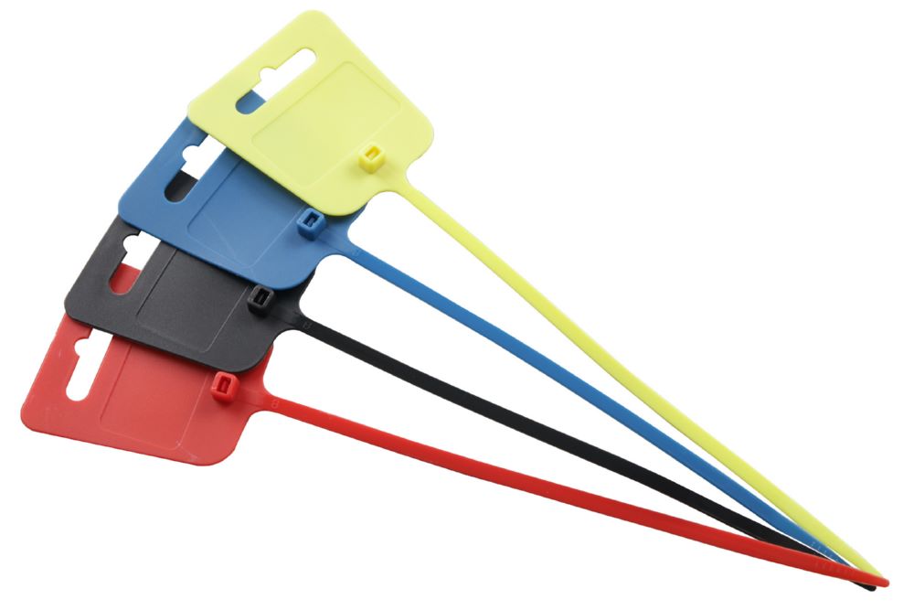 Produktbild EICHNER Kabelbinder mit Beschriftungsfeld 44 x 25 mm je 25 Stück gelb blau rot schwarz