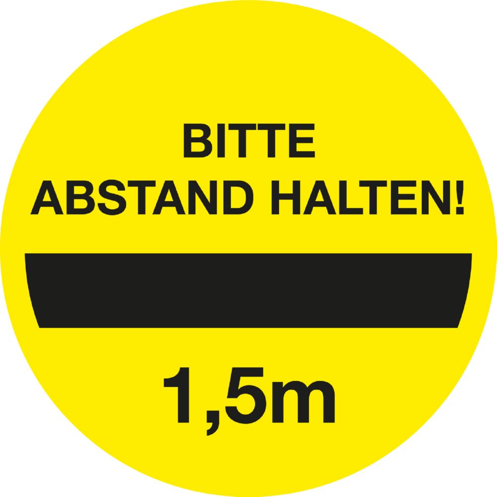 Produktbild Eichner Leitsystemsticker mit Motiv Abstand halten Gelb