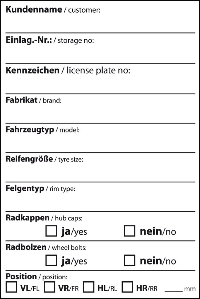 Produktbild Radkennzeichnungsaufkleber weiß mit schwarzem Aufdruck Menge: 100 Stk. / Rolle bild 2