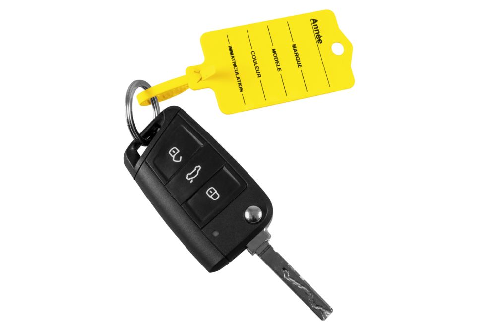 Produktbild EICHNER Schlüsselanhänger gelb mit Kunststofflasche 200 St inklusive 2 Permanent Markern