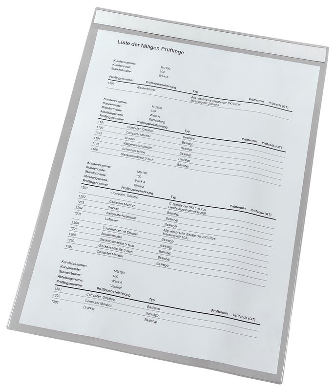 Produktbild Eichner Transparente Sichthülle DIN A4 hoch 215 x 310 mm