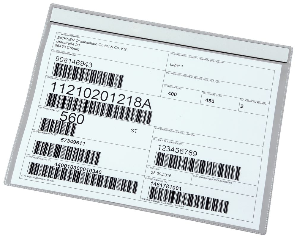 Produktbild Eichner Transparente Sichthülle DIN A4 quer 310 x 220 mm