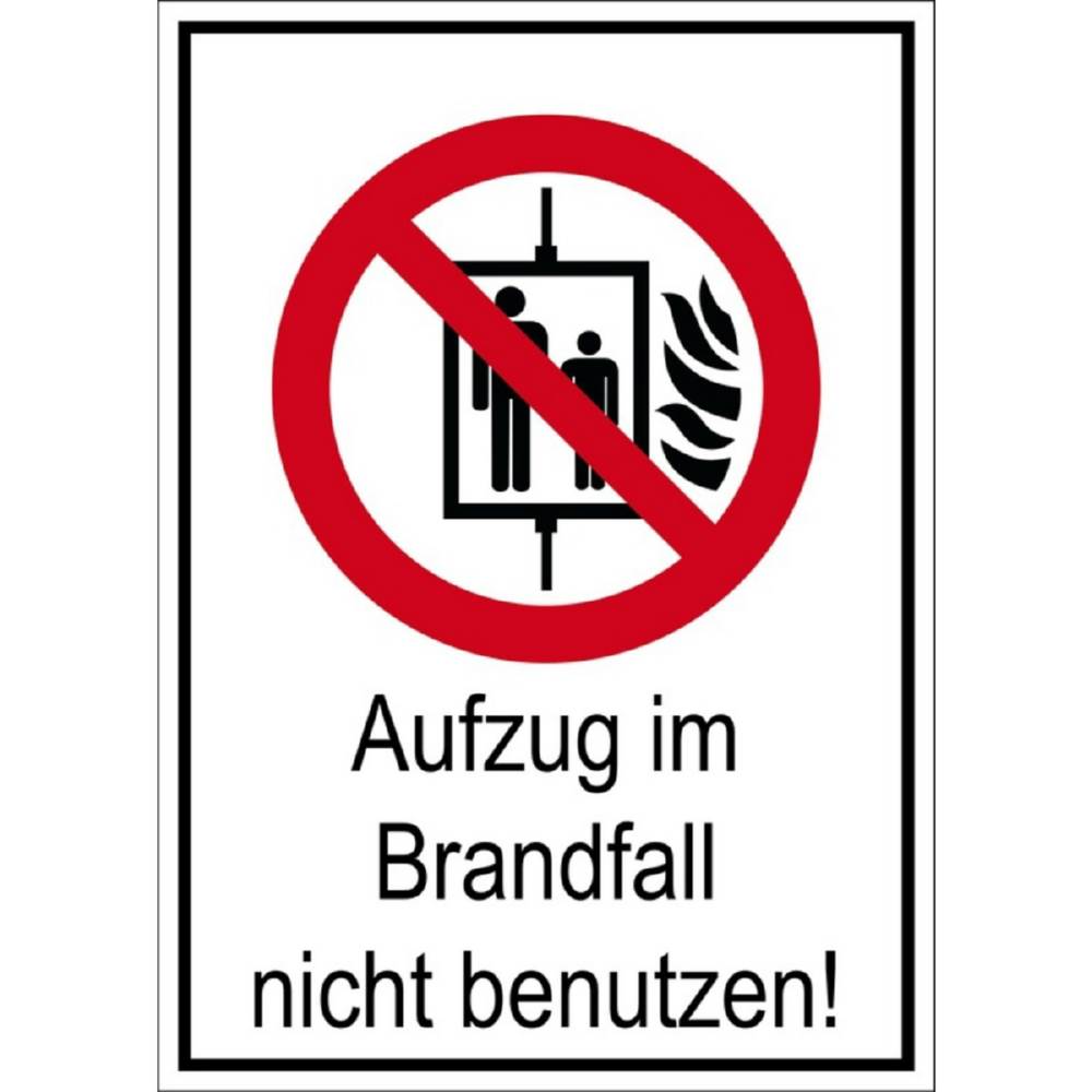 Produktbild Eichner Verbotsschild Aufzug im Brandfall nicht benutzen