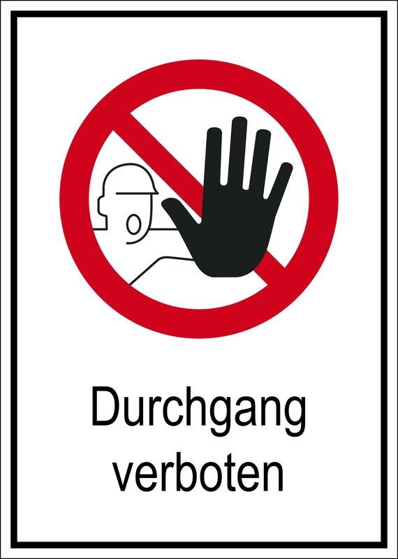 Produktbild Eichner Verbotsschild Durchgang verboten PVC Folie 13,1 x 18,5 cm