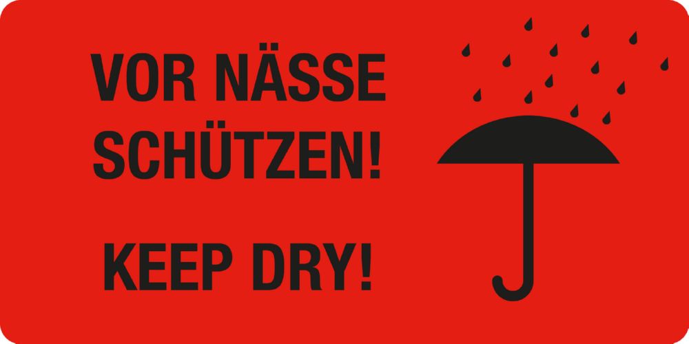 Produktbild Eichner Warn und Verpackungsetiketten selbstklebend Vor Nässe schützen!