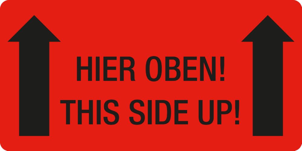 Produktbild Eichner Warn und Verpackungsetiketten selbstklebend Hier oben