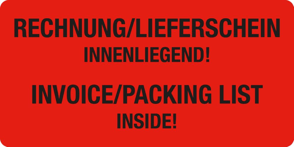 Produktbild Eichner Warn und Verpackungsetiketten Rechnung/Lieferschein innenliegend