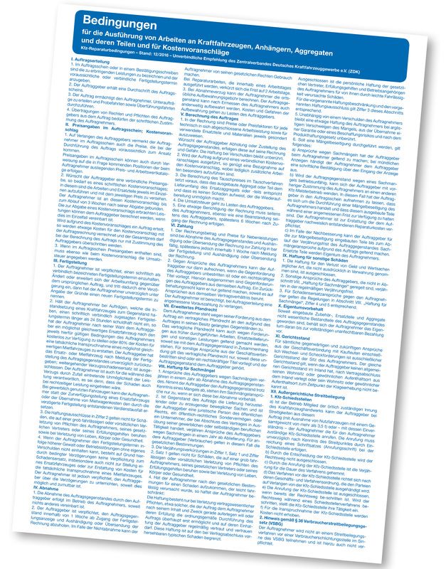 Produktbild Eichner Werkstatt Hinweistafeln Druck Kfz Reparaturbedingungen