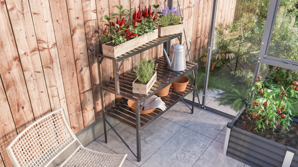 Produktbild Vitavia Alu Tischaufsatz 121 x 28 x 39 cm schwarz bild 2