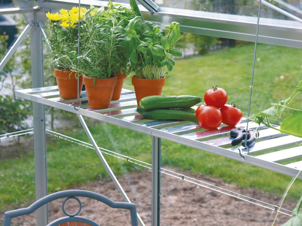 Produktbild Vitavia Aluregal abklappbar Maße 120 x 31 cm alu