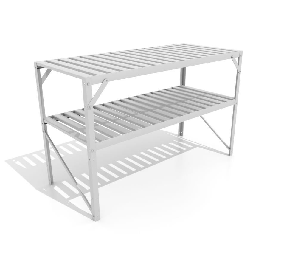 Produktbild Vitavia Alutisch 2 Ablagen 121 x 54 x 76 cm in alu