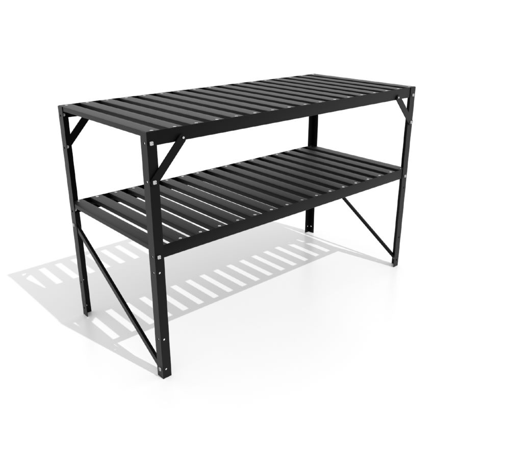 Produktbild Vitavia Alutisch 2 Ablagen 121 x 54 x 76 cm schwarz