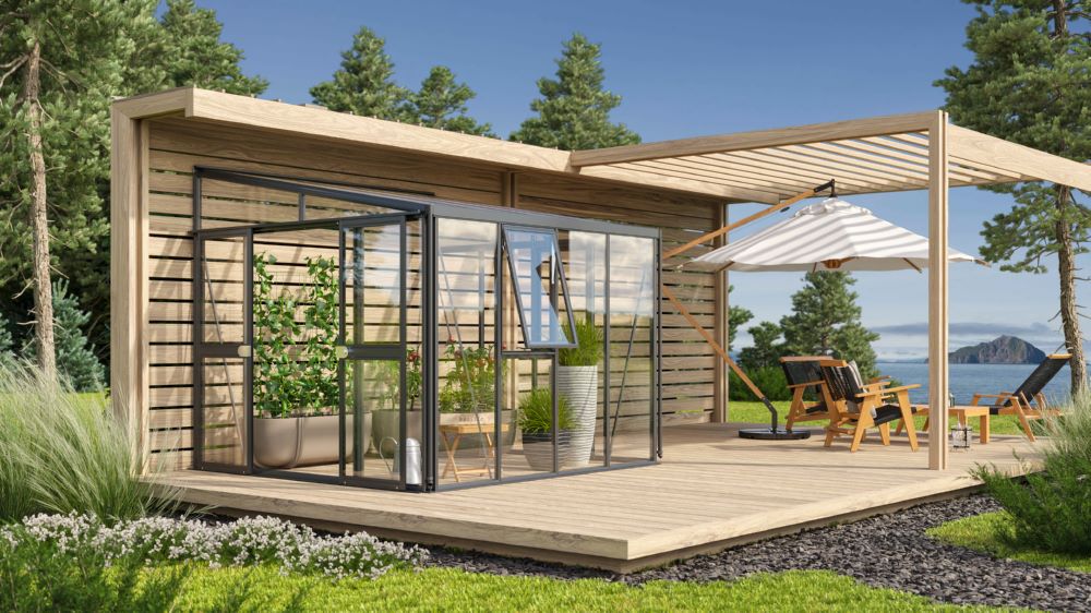 Produktbild Vitavia Anlehngewächshaus Athena 7000 ESG HKP in schwarz