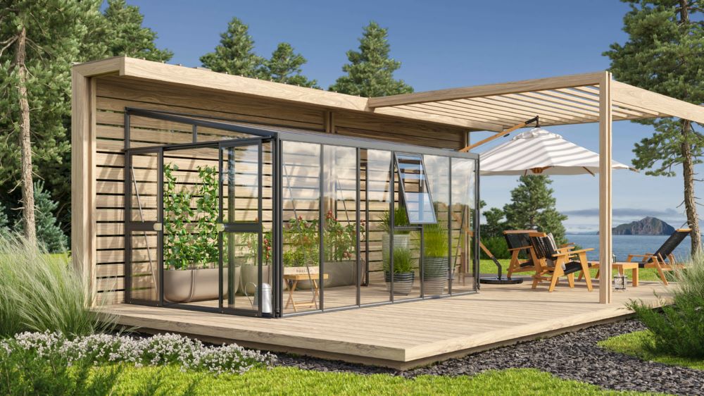 Produktbild Vitavia Anlehngewächshaus Athena 10200 ESG HKP schwarz