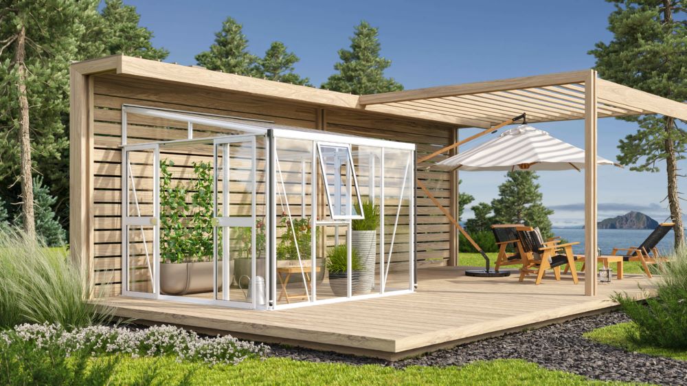 Produktbild Vitavia Anlehngewächshaus Athena 7000 ESG HKP weiss