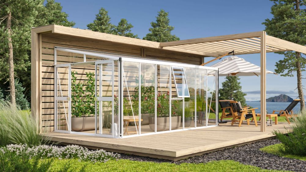 Produktbild Vitavia Anlehngewächshaus Athena 11900 ESG HKP 2659 x 4601 mm