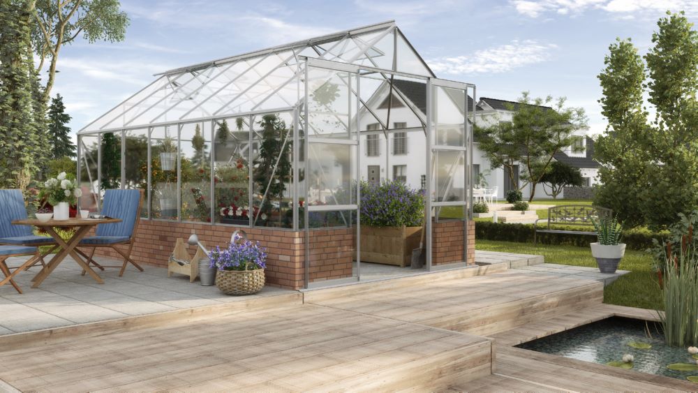 Produktbild Vitavia Gewächshaus Cassandra 11500 ESG 3 mm alu Breite 2570 mm