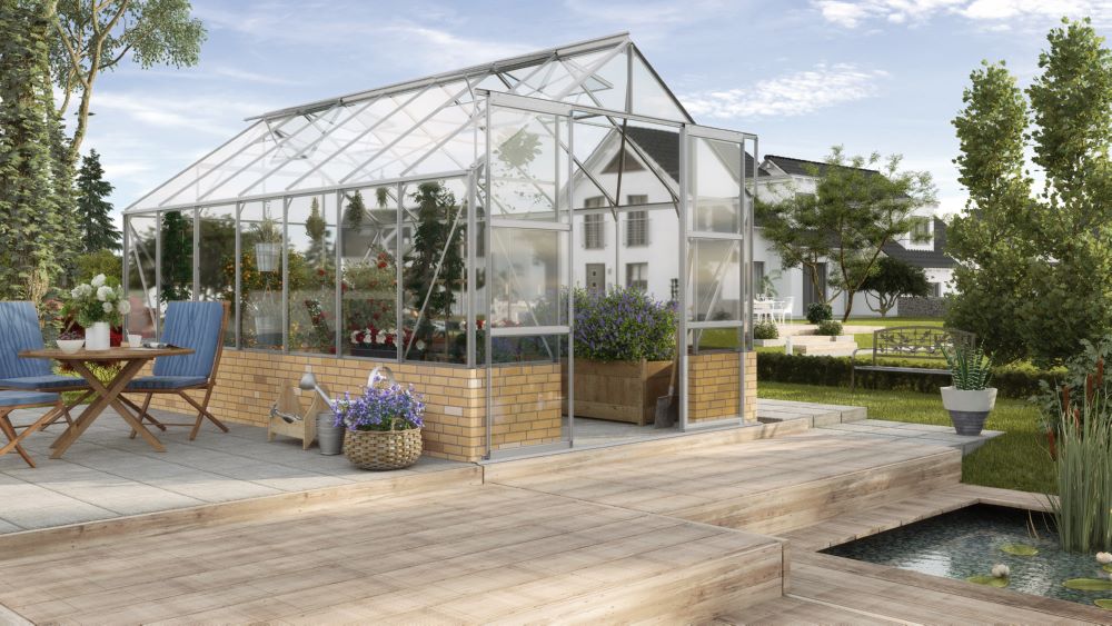 Produktbild Vitavia Gewächshaus Cassandra 11500 ESG 3 mm alu Breite 2570 mm bild 2